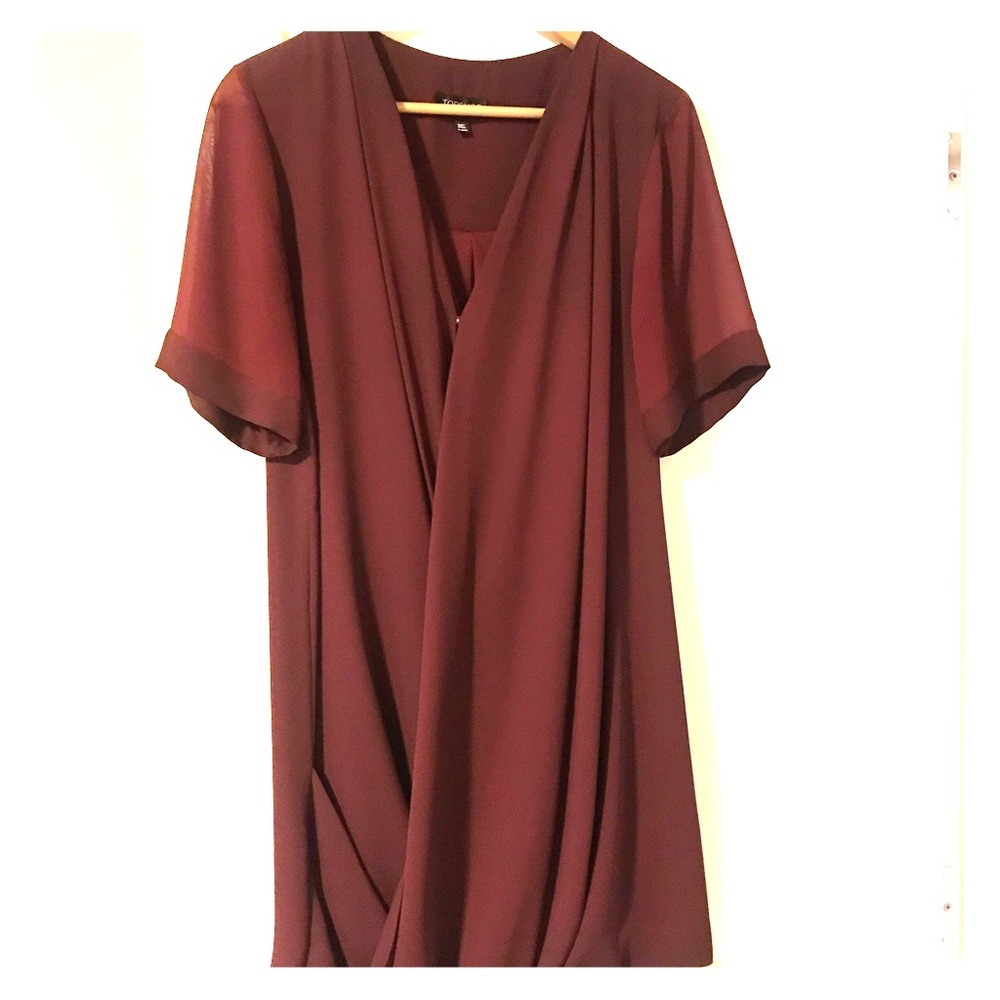 Topshop flowy surplice dress; size 8-10